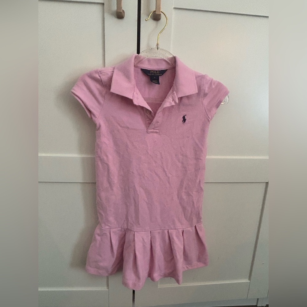 Polo by Ralph Lauren Kids Light Pink Polo Dress Cotton Preppy Summer Beach